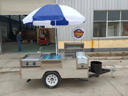 hot dog cart with grill and fryer for sale